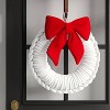 24" Christmas White Tube Yarn Red Bow Wreath - Wondershop™ - 2 of 3