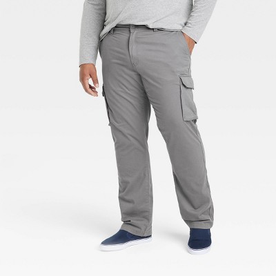 Men's Big & Tall Relaxed Fit Straight Cargo Pants - Goodfellow & Co™ Gray  48x32