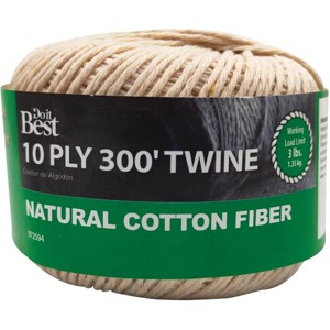 Do it Best  10-Ply x 300 Ft. White Cotton Parcel Post Twine 972594 Pack of 12 - 1 of 2