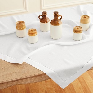 Solino Home Linen Classic Hemstitch Table Throw - 1 of 4