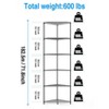 Evita 6 Tier Adjustable Shelf Corner Wire Shelf Rack Pentagonal Shelves for Bathroom, Living Room, Kitchen-20*20*72 Inch, Black - 3 of 4