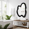 Beautyolove 20 in. W x 28 in. H Irregular Black Flannelette Framed Wall Mirror Asymmetrical Decorative Wall Mirror - 2 of 4