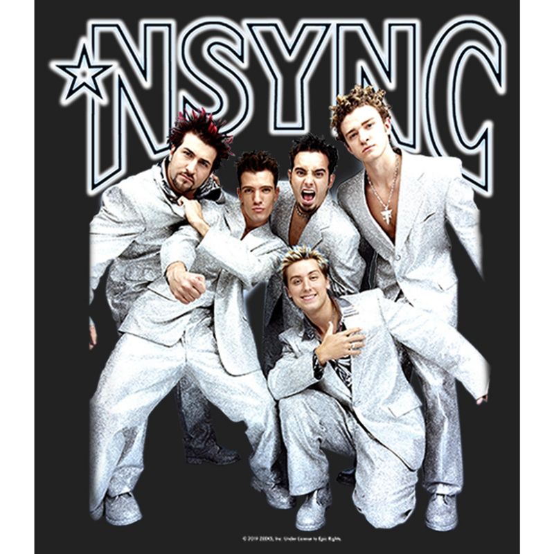Juniors Womens NSYNC Iconic White Suits Festival Muscle Tee, 2 of 5
