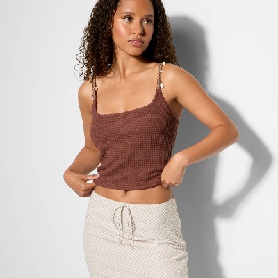 Women's Scoop Neck Shell Trim Tank Top - Wild Fable™