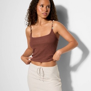 Women's Scoop Neck Shell Trim Tank Top - Wild Fable™ - 1 of 4