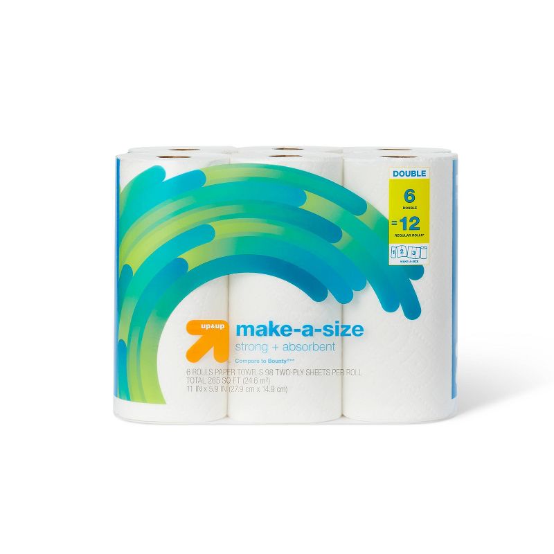 Make-A-Size Paper Towels - 150 sheets - up & up, 1 of 5