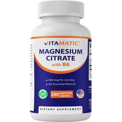 Magnesium Citrate 500mg per Serving 180 Vegetarian Capsules