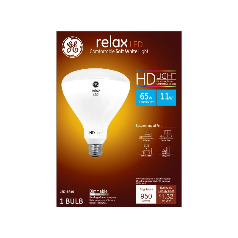 GE Relax LED HD Light Bulbs 11.5W 65W Equivalent Soft White Medium Base, 1 of 4