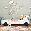 ALEXOUN Car-Shaped Bed with Wheels,Kids Bed with Headboard & Footboard,Wood Platform Bed Frame,for Kids Boys Girls - 2 of 4