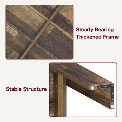 Rustic Brown Rectangular Wooden Dining Table for 6