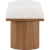 Meridian Furniture,Pavilion Cream Boucle Fabric Bench - 3 of 4