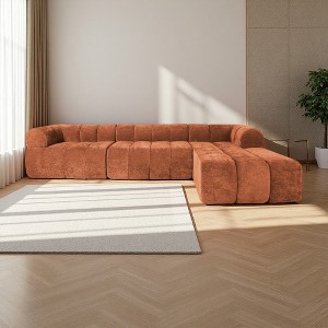 122" L-Shaped Sectional Sofa with Chaise Lounge & High-Density Foam - 1 of 4