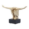 Sagebrook Home Set of 2 Gold and Black Bookends - Contemporary Polyresin 6" Man Figure Bookends For Home or Office Book Storage Decor - Unique Gift - 2 of 4