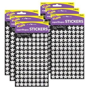 Trend - Silver Sparkle Stars superShapes Stickers-Sparkle - 400 Per Pack - 6 Packs - 1 of 1