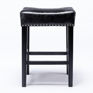 Garvee 26" PU Leather Counter Stools, Modern Farmhouse Island Chairs, Backless Upholstered Counter Height Stools for Kitchen Dining Room - 1 of 3
