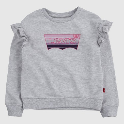 Levi's® Toddler Girls' Ruffle Crewneck Sweatshirt - Heather Gray 2T