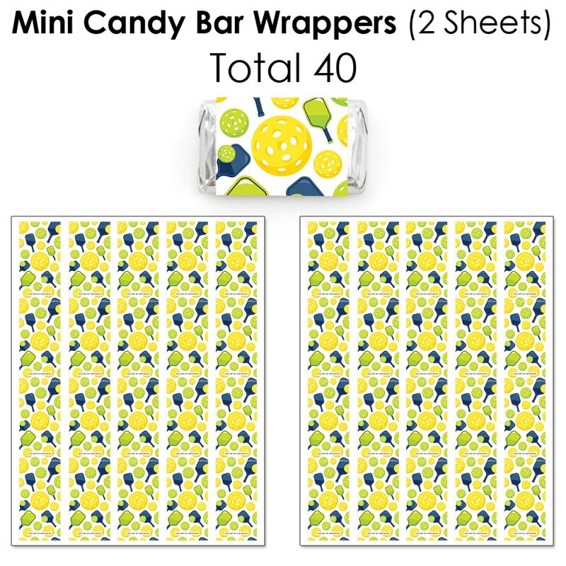 Big Dot of Happiness Let’s Rally - Pickleball - Birthday or Retirement Party Candy Favor Sticker Kit - 304 Pc, 3 of 9