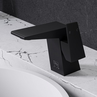 ALFI Black Matte Single Hole Bathroom Faucet