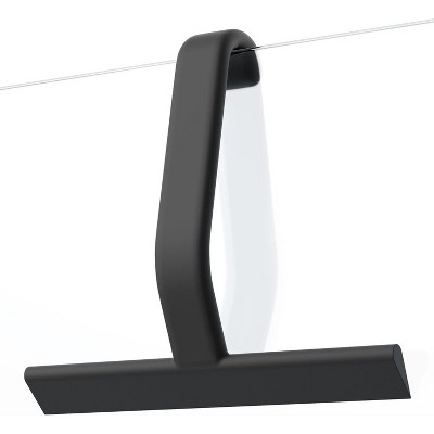 BRINJOY Shower Squeegee for Glass Doors, All-One-Piece Silicone with Built-in Hook Design for Easy Hanging and Cleaning, 10 Inch Black