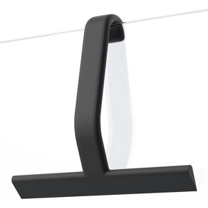 BRINJOY Shower Squeegee for Glass Doors, All-One-Piece Silicone with Built-in Hook Design for Easy Hanging and Cleaning, 10 Inch Black - 1 of 4