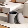 NicBex Storage Bench 14" Round Upholstered Storage Ottoman with Fabric Accent for Bedroom and Entryway - 2 of 4