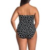 Lands' End Women's Slender Suit Shine Bandeau Tummy Control Chlorine Resistant High Leg One Piece Swimsuit - 2 of 4