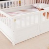 Okak Twin/Full Size Floor Bed Frame, Children's Floor Bed Frame with High Safety Rails & Door, Modern Low Bed Frame for Children's Bedroom - 4 of 4