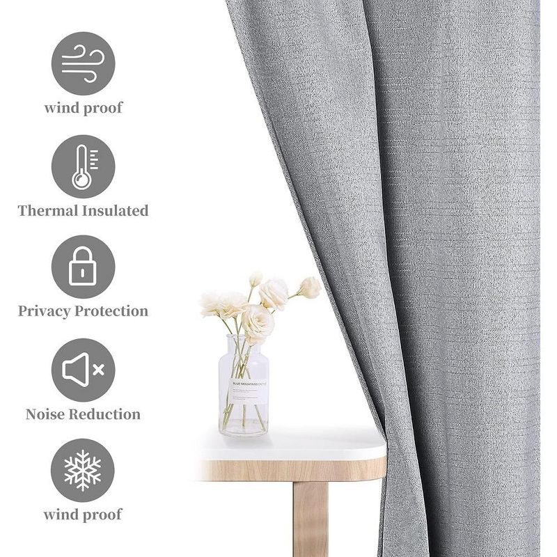 Room Darkening Thermal Insulated Linen Textured Curtains for Kitchen Cafe, 5 of 6
