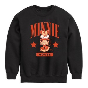 Boys' - Disney - Minnie Mouse Collegiate Graphic Long Sleeve Fleece Sweatshirt - 1 of 4