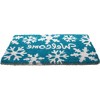 HomeRoots 18" X 30" Aqua Blue and White Coir Snowflake Welcome Outdoor Winter Door Mat - 4 of 4