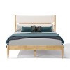 Upholstered Bed With Solid Wood Frame & Fleece Headboard Tapered Legs and Built in Storage for Bedroom-The Pop Home - 3 of 4