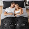 7-Piece Queen Bed-in-a-Bag - Reversible Black Microfiber Comforter Set with Sheets & Pillowcases, All-Season Luxury Bedding - 4 of 4