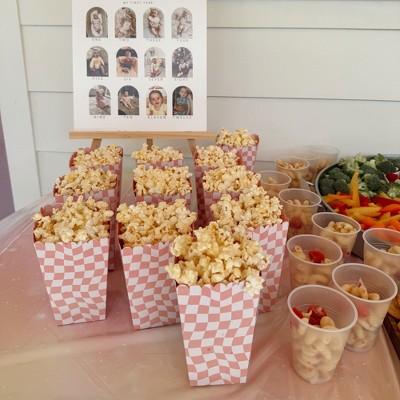 Big Dot Of Happiness Popcorn-Boxen Im Pinken Karo-Design – 12-teiliges Set Für Süßigkeiten, Partygeschenke & Deko
