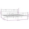 vidaXL Modern Steel Constructed Double Bed Frame with Headboard and Footboard - 3 of 4