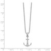 Black Bow Jewelry Diamond Accented Anchor Necklace in Rhodium Plated Silver, 18-20 Inch - 2 of 4