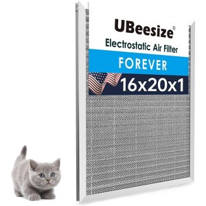 UBeesize 16x20x1 Reusable Electrostatic Air Filter HVAC AC Furnace Filter,MERV 8,Washable, Lasts a Lifetime,Permanent Air Filter, Home And Office - 1 of 1