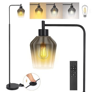 Floor Lamp for Living Room, Industrial Floor Lamp with 1H Timer, Stepless Adjustable 3000K-6000K Colors & Brightness Standing Lamp - 1 of 4