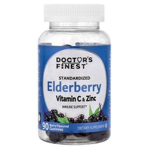 Doctor's Finest Standardized Elderberry, Vitamin C & Zinc, Berry, 90 Gummies - 1 of 4
