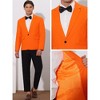 Lars Amadeus Men's One Button Notched Lapel Solid Color Business Blazer - 4 of 4