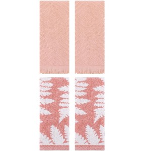 REGALWOVEN 4 Pcs Cotton Soft Absorbent Decorative Hand Towels for Bathroom Kitchen 13 x 29 Inch - 1 of 4