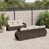 vidaXL 8 Piece Patio Sofa Set with Cushions - Brown and Cream - 2 of 4