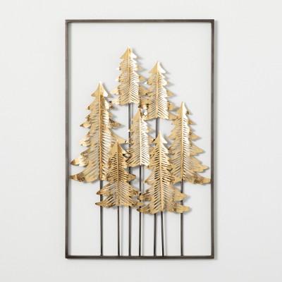 Gold Metal Tree Wall Decor Multicolor 32"H Metal