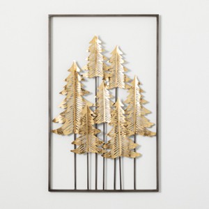 Gold Metal Tree Wall Decor Multicolor 32"H Metal - 1 of 4