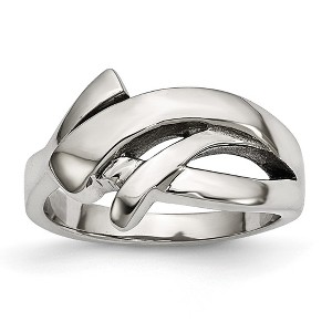 Black Bow Jewelry 11mm Stainless Steel Polished Freeform Tapered Ring - 1 of 4