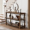 47-Inch Narrow Entryway Table, 3-Tier Long Console Table with Storage Shelves, Versatile Sofa Table for Living Room, Hallway, Foyer, Couch - 4 of 4