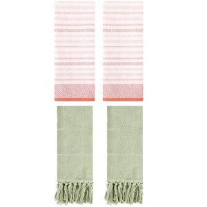 REGALWOVEN 4 Pcs Cotton Soft Absorbent Home Bathroom Decorative Hand Towel - 1 of 4