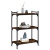 vidaXL Bookcase Storage Bookshelf Display Book Cabinet Engineered Wood - Smoked Oak 23.6" 33.9" - 3 of 4