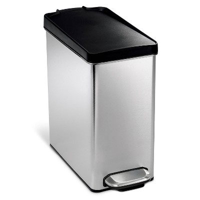 Simplehuman 10l Step Trash Can Brushed Stainless Steel With Black