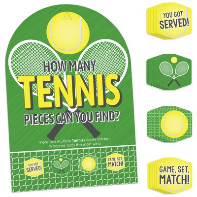 Big Dot of Happiness You Got Served - Tennis - Baby Shower or Birthday Party Scavenger Hunt - 1 Stand and 48 Game Pieces - Hide and Find Game