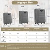 FonTOI 20"&24"&28" Luggage Sets 3 Pieces, Softside Expandable Luggages with Duffel Bag, Spinner Travel luggage Sets, Grey, 12.2"*18.9"*30" - 3 of 4